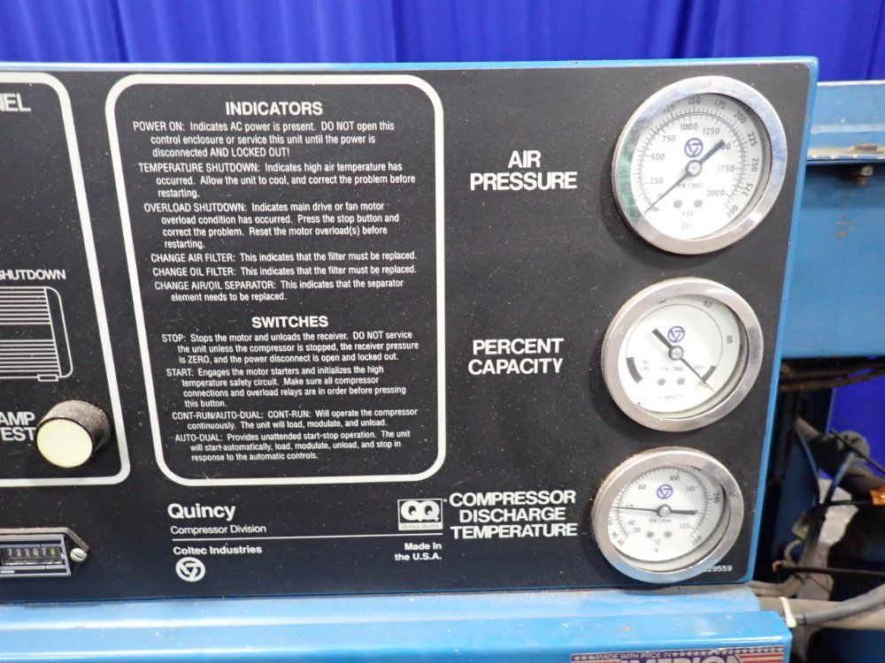 50 HP Quincy #QSI-235, rotary screw air compressor, 460 V. - Image 6