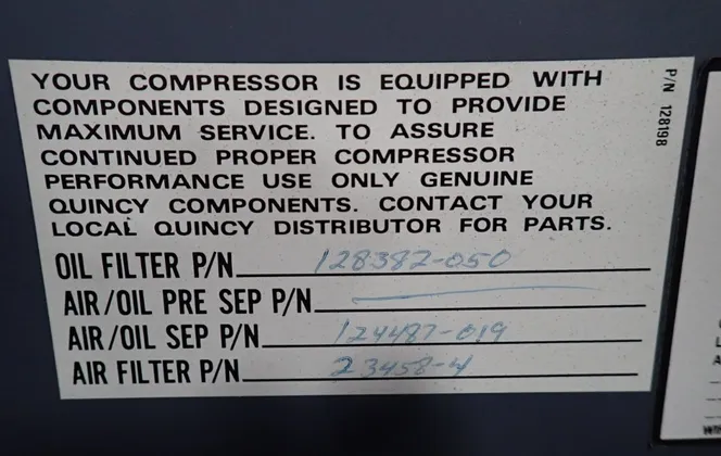 50 HP Quincy #QSI-235, rotary screw air compressor, 460 V. - Image 10