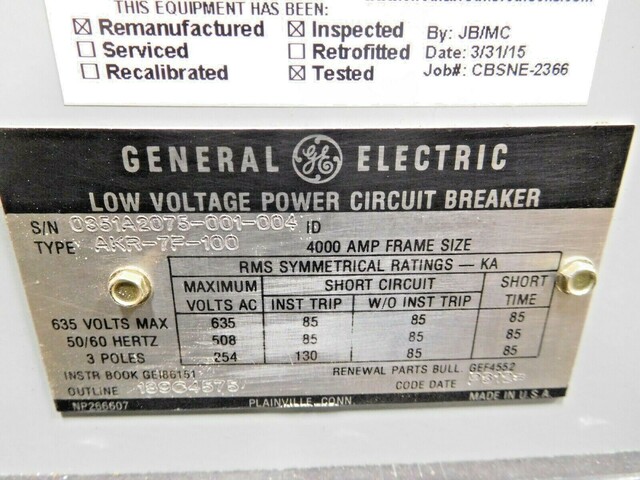 4000 Amp, General Electric, AKR-7F-100, low voltage power circuit breaker, RMS-9 - Image 9