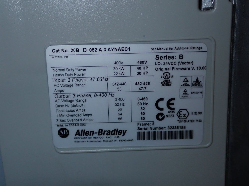 40 HP Allen-Bradley #20BD052A3AYNAEC1, powerflex 700 series b variable fre, 2014 - Image 4