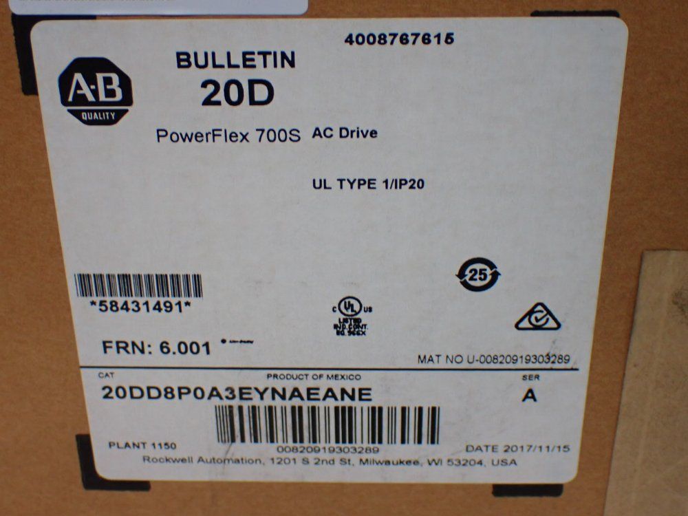 Allen-Bradley #20DD8P0A3EYNAEANE, PowerFlex 700S Servo Drive, 5 HP - Image 9