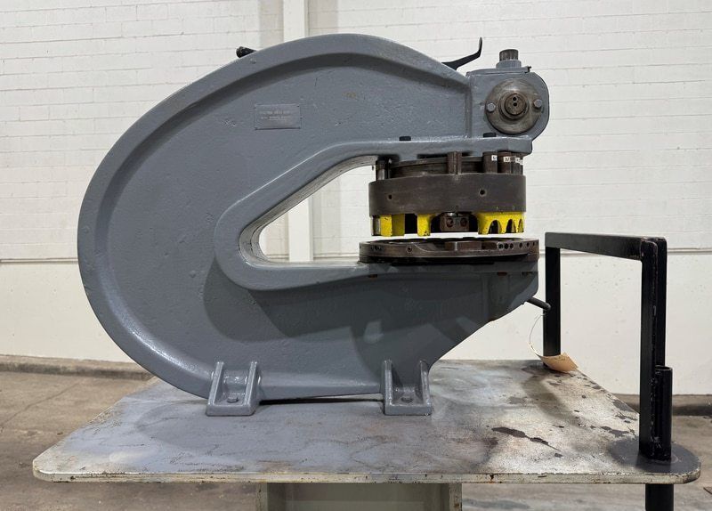 8 Ton, Rotex #18, 1/8" to 2-1/4" cap., 18" throat, 18 station, hand actuated, tooling & spare parts - Image 2