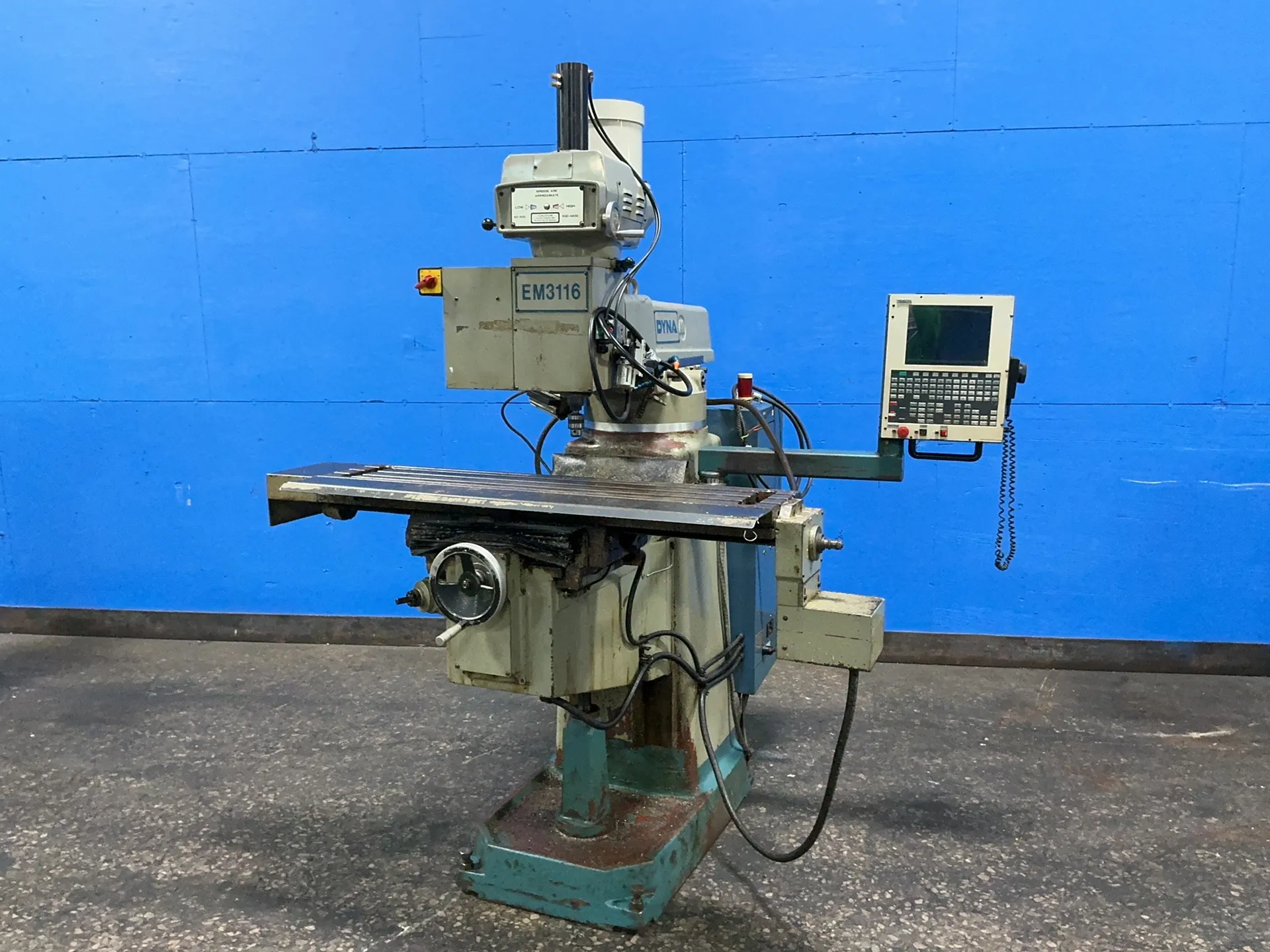 Dyna #EM3116, CNC vertical mill, 10" x 50" table, Dyna CNC controls, 220 V. - Image 1