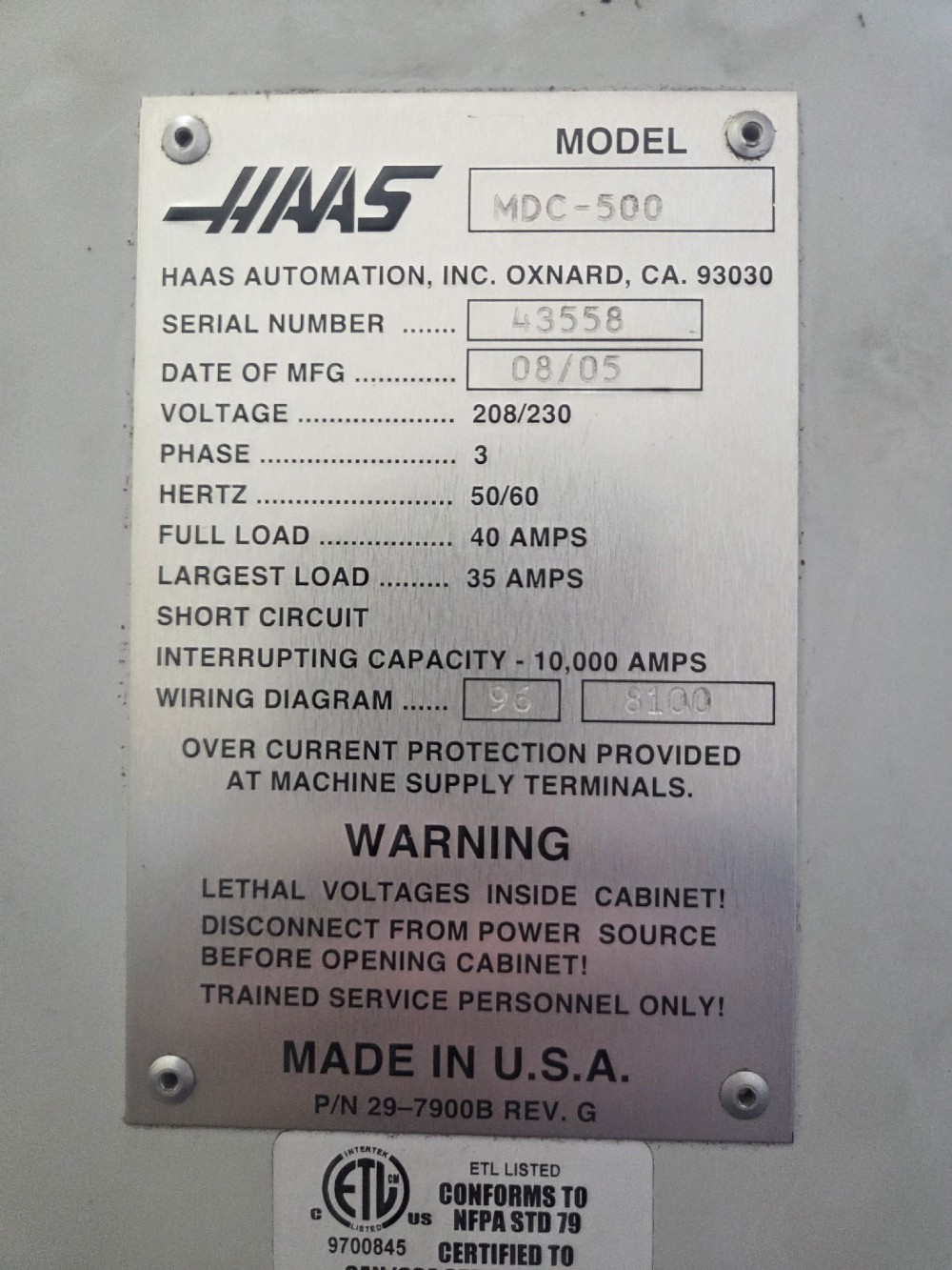 Haas #MDC-500, CNC drill & tap vertical machining center with rotary pallet changer, 20" X, 14' Y, 20" Z - Image 8