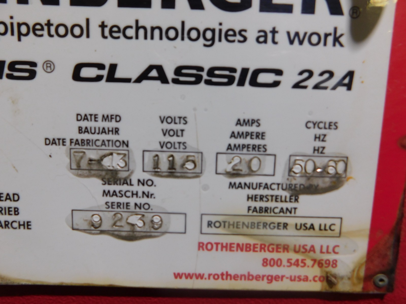 1/2" -2" Rothenberger #22A, Pipe Threading Machine, Snap-O-Matic Die Heads - Image 4