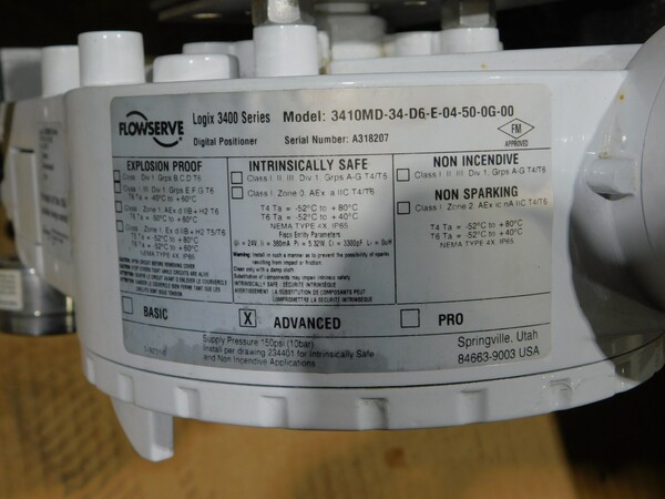 Saunders, 3" 150# Diaphragm Valve, Flowserve 3410 MD Logix 3400 Positioner, Unused - Image 2