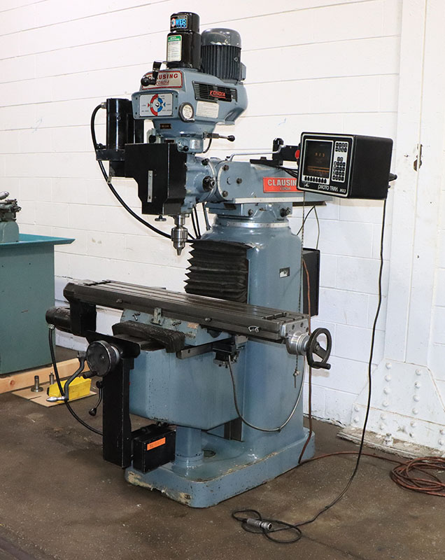 Clausing Kondia #FV-1, CNC vertical bed mill, 9" x48" table, 3 HP, 30" X, 14.5" Y, 5" Z, R-8, 60-4200 RPM - Image 2