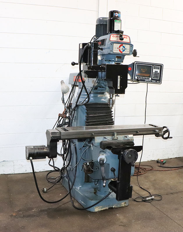 Clausing Kondia #FV-1, CNC vertical bed mill, 9" x48" table, 3 HP, 30" X, 14.5" Y, 5" Z, R-8, 60-4200 RPM - Image 3