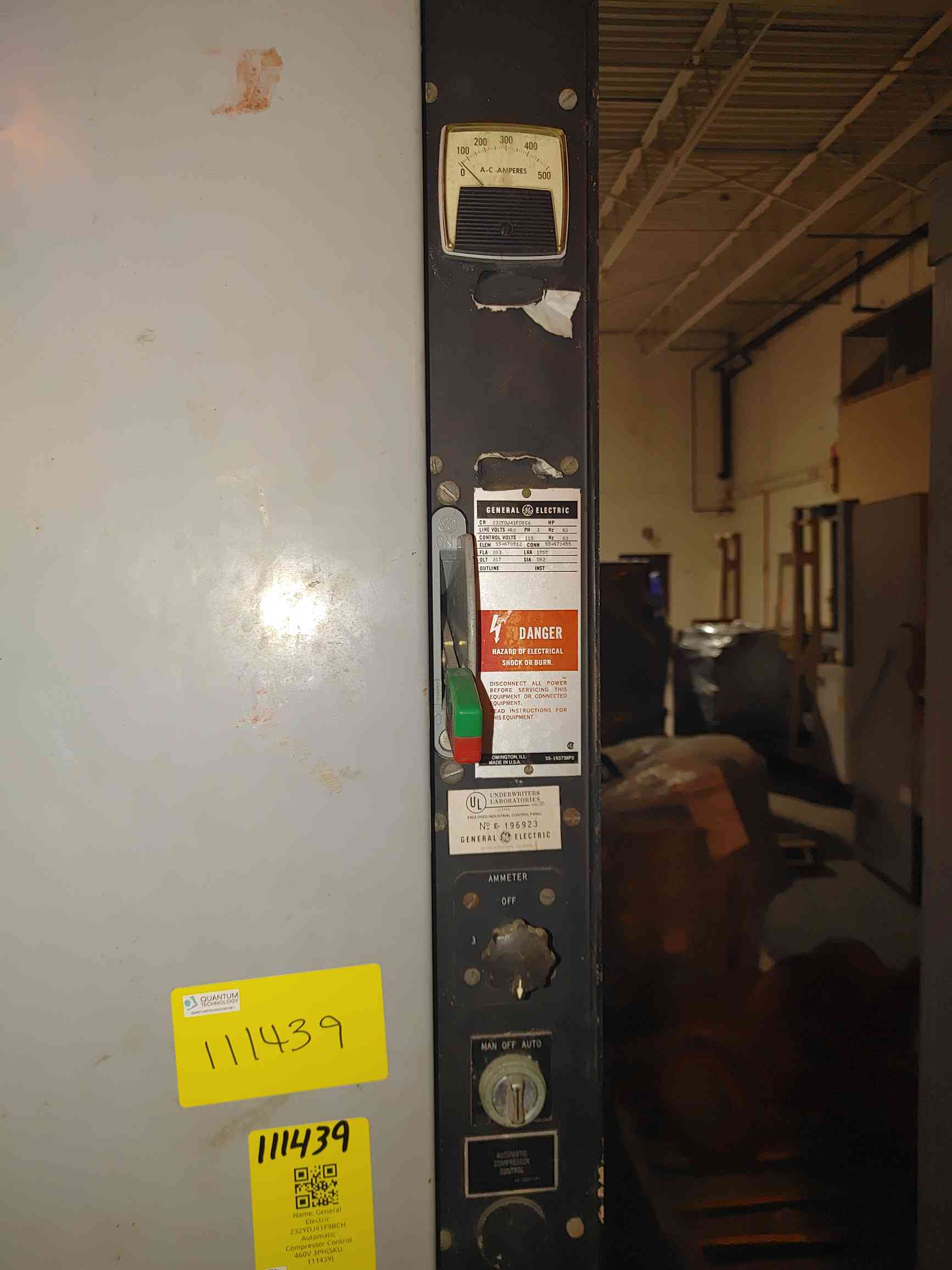 General Electric #232YDJ41F9BCH, automatic compressor control, 460 Volts, 3 phase, 400A breaker (2 available) - Image 2