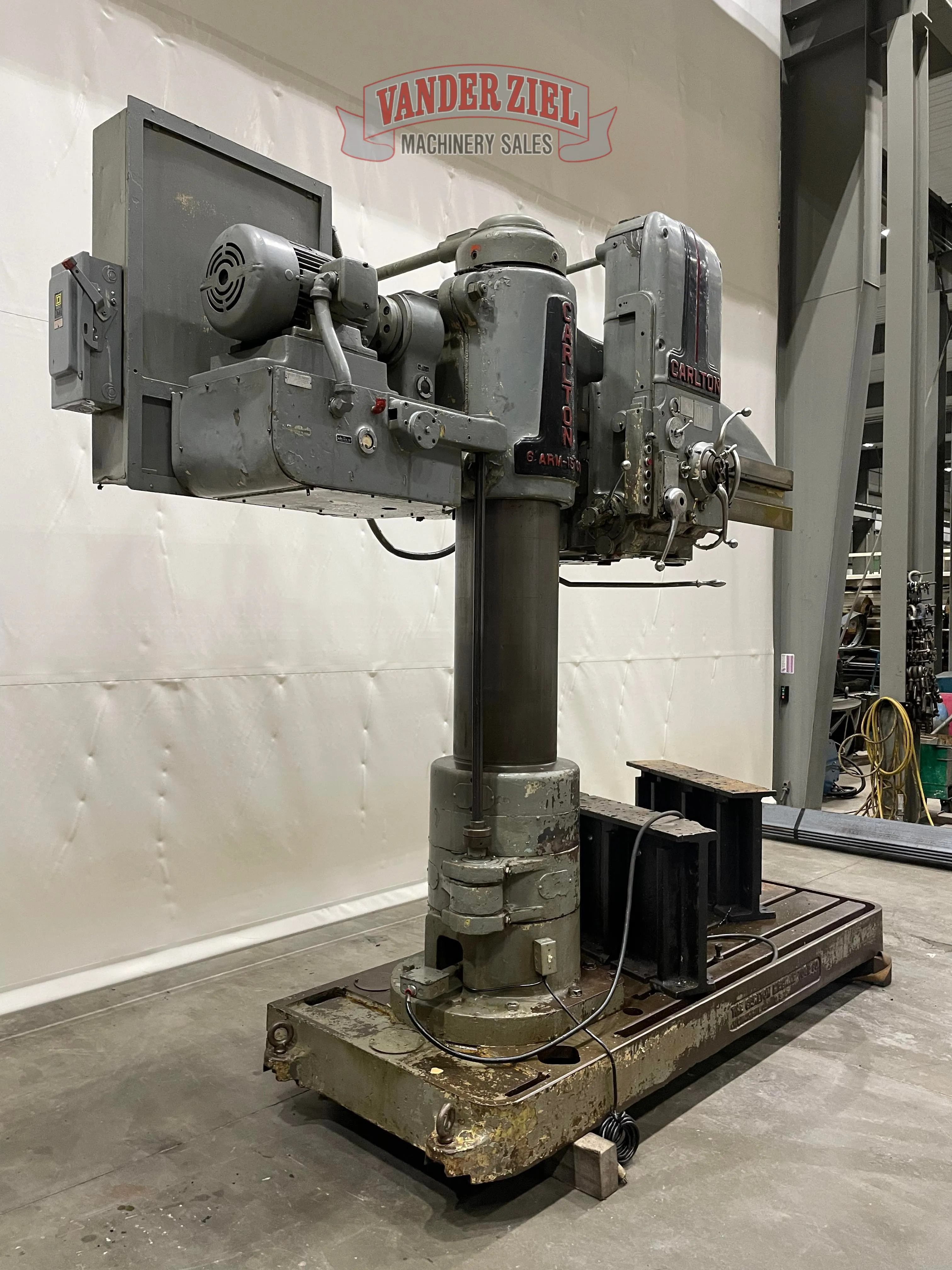 6' -15" Carlton #3A, Radial Drill, 8'-4" arm swing, 77" x 36" base working surface, 1200 RPM - Image 3