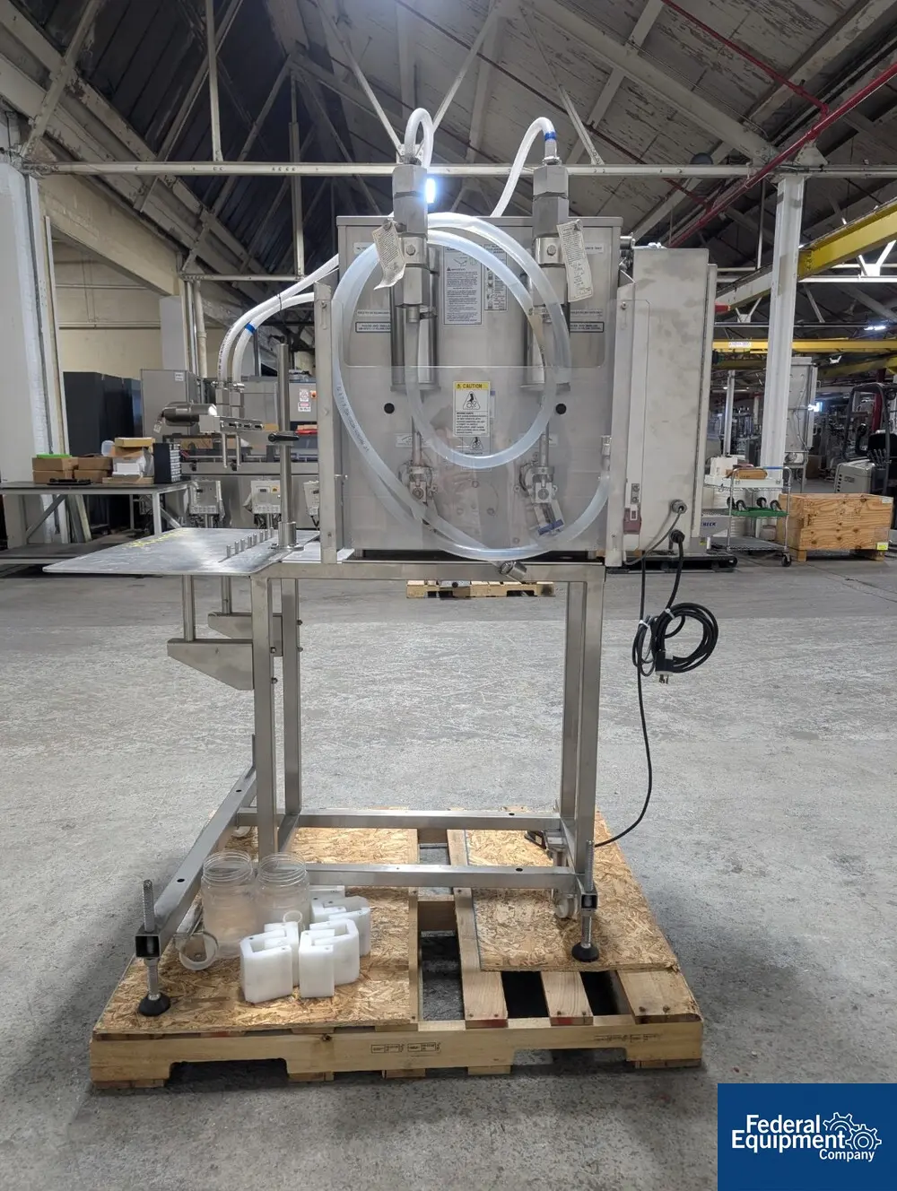 Filamatic #DAB-32-4, Piston Filler, (2) Fill Heads with Pumps, Stainless Steel, on stand, 220 V. - Image 4