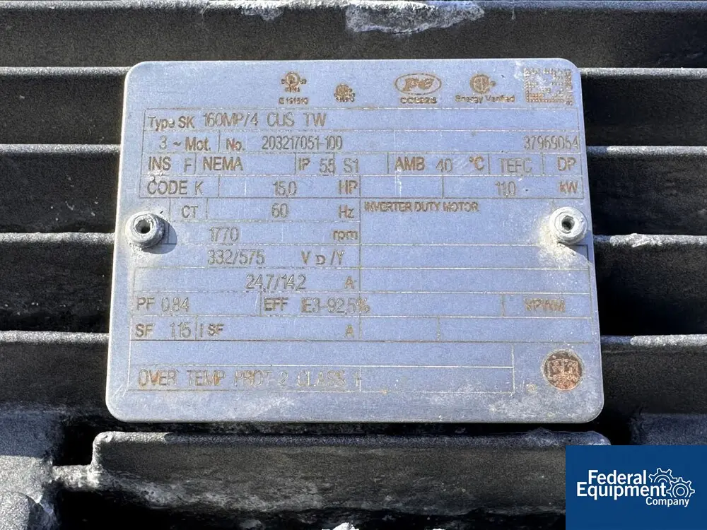 3888 psi, Waukesha #U130, Positive Displacement Rotary Lobe Pump, Stainless Steel, 15 HP, 2021 - Image 7