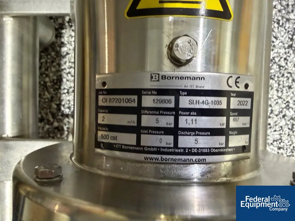 Bornemann #SLH-4G-1035, Twin Screw Pump, Stainless Steel, 8.8 GPM, 5 HP, 230/460 V., 2022 - Image 2