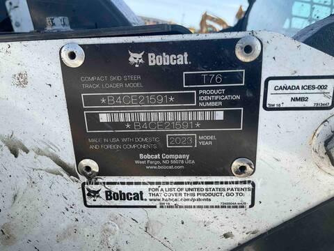 Bobcat T76, 1520 hours, S/N: B4CE21591, 2023 - Image 6