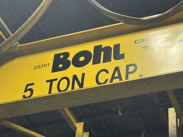 5 Ton, Bohl, single girder top running bridge crane, 35' span, pendant Control - Image 7