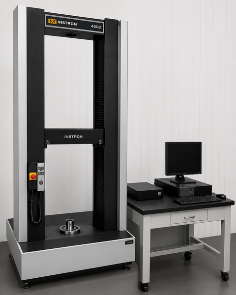 2250 lbf (10kN) Instron #4502, tension & compression testing, 52" testing opening, 16" btwm columns/screws - Image 1