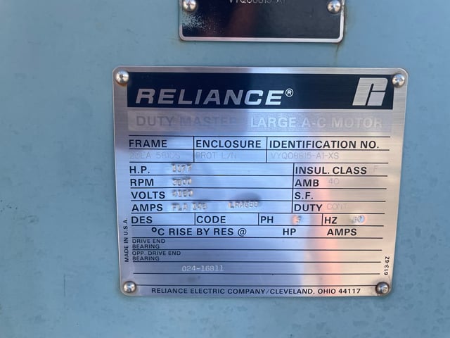 1000 HP 3600 RPM Reliance, Frame 5810S, WPISB, 4160 Volts (2 available) - Image 1