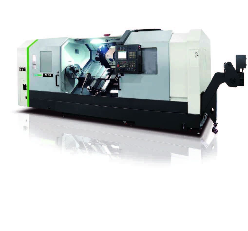 DMC #DL-55, CNC lathe, Fanuc 0iT, 30.5" swing, 21" chuck, 6.3" bar, programmable tailstock, brand new in crate - Image 1