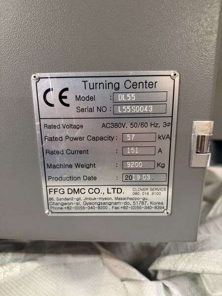 DMC #DL-55, CNC lathe, Fanuc 0iT, 30.5" swing, 21" chuck, 6.3" bar, programmable tailstock, brand new in crate - Image 10