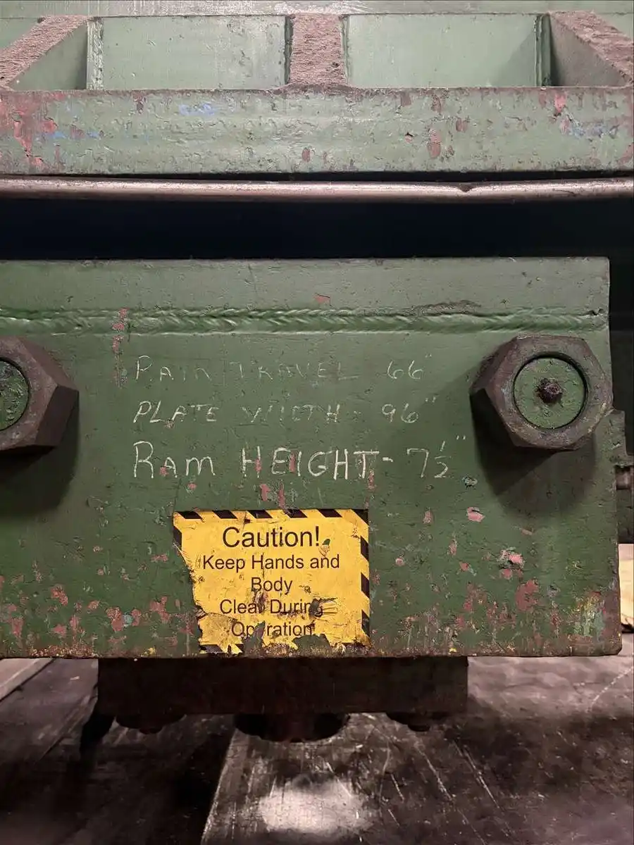300 Ton, Custom fabricated traveling column hydraulic straigthening press, 10' x 8' bed - Image 6
