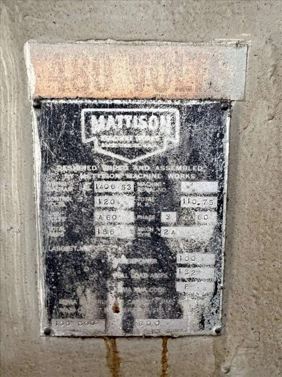 Mattison #42, vertical rotary grinder, 42" magnetic chuck, 100 HP - Image 6