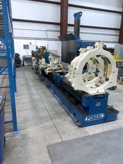 36.8" x 236" Poreba #TRP-93x6M, engine lathe, 3.5" bore, 9-900 RPM, 13250 lb. workpiece, 23 V., 3-phase, 1998 - Image 2
