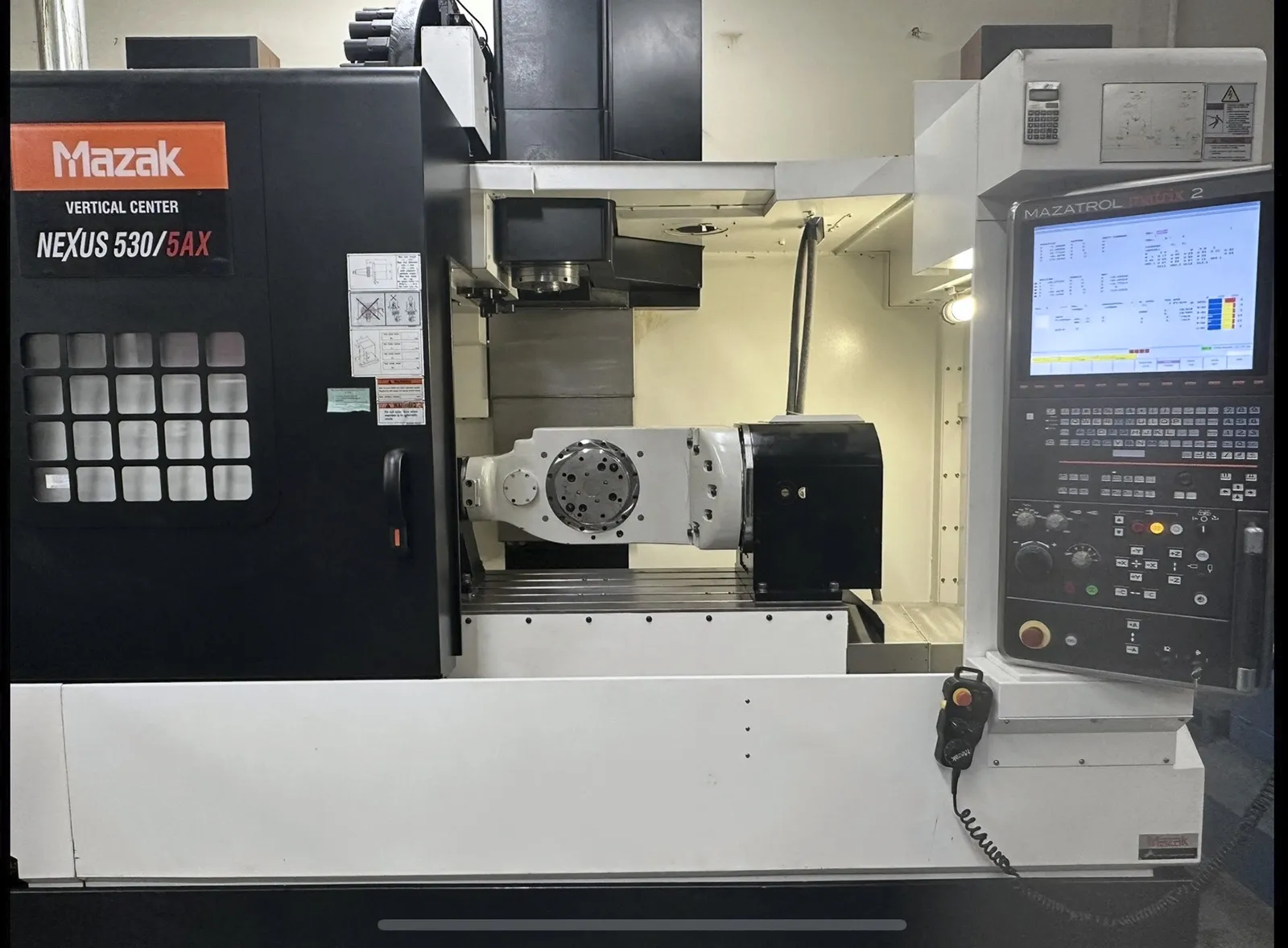 Mazak #VCN-530/5AX, CNC 5-axis vertical machining center, 41.3" X, 20.9" Y, 20.9" Z, 12000 RPM, 30 automatic - Image 2