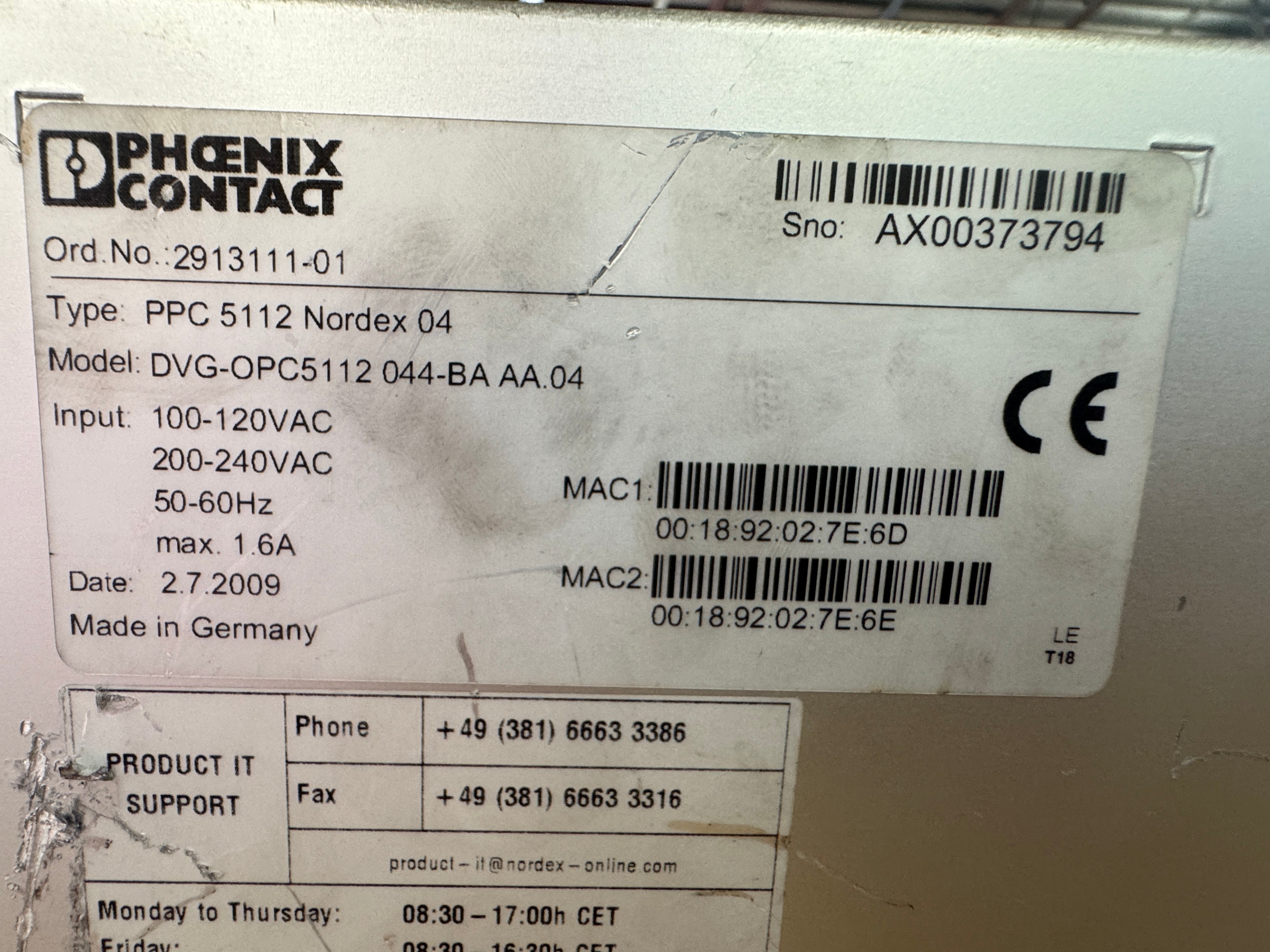 Phoenix Contact 2913111-01 Panel PC 100-240V AC Untested Surplus - Image 7