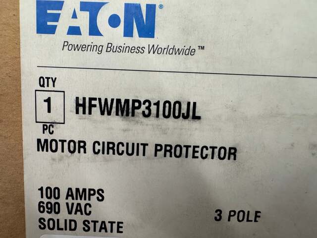 Eaton HFWMP3100JL Motor Circuit Protector 690V Untested Surplus - Image 4