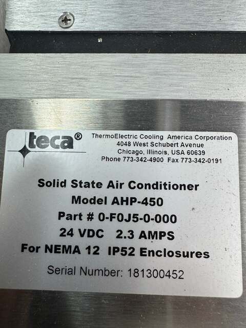 TECA AHP-450 / 0-F0J5-0-000 Solid State Air Conditioner 24 VDC Untested Surplus - Image 2