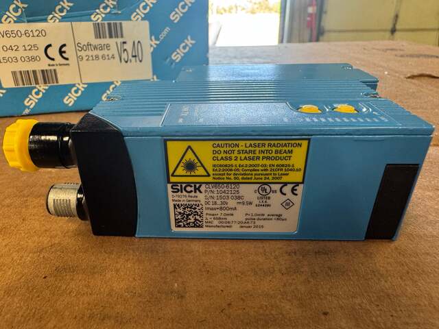 SICK CLV650-6120 Barcode Scanner 18-30V DC Untested Surplus - Image 3