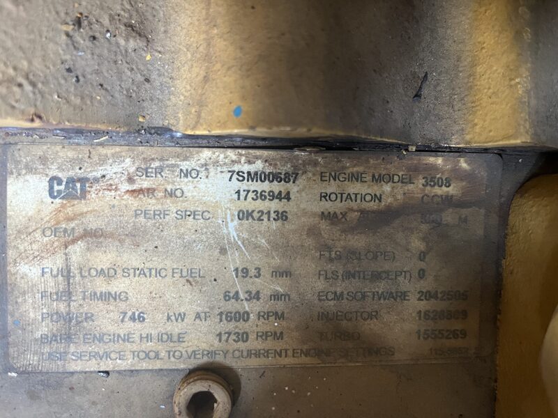 1000 HP Caterpillar #3508B, diesel marine engine, 1600 RPM, sound attenuated enclosure 0, 2002 - Image 10