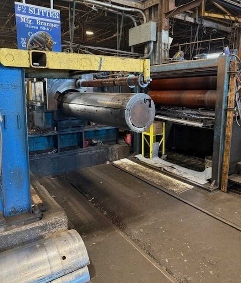 72" x 9" Braner, slitting line, 50000 lb., 72" OD, 20"-24" ID, powered holddown roll, hydraulic mandrel - Image 9