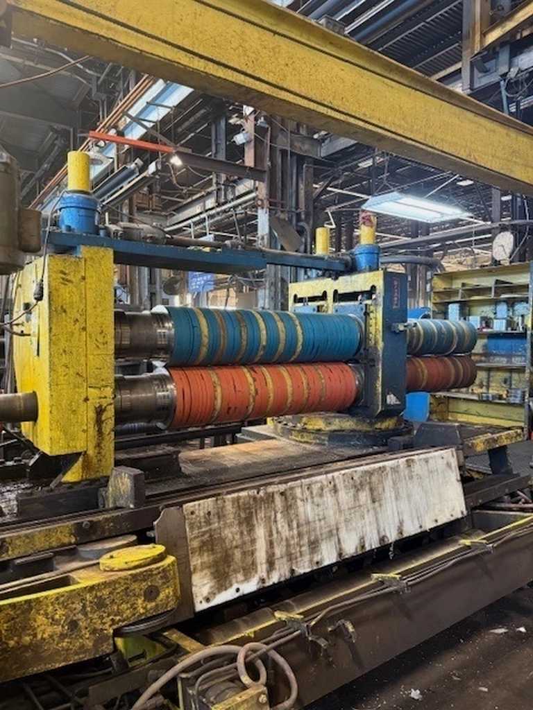 72" x 9" Braner, slitting line, 50000 lb., 72" OD, 20"-24" ID, powered holddown roll, hydraulic mandrel - Image 10