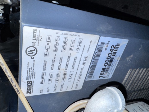 25 cfm, 140&deg;F, 203 psig, Zeks #25NCEA1D0, refrigerated air dryer, 115 V. - Image 3