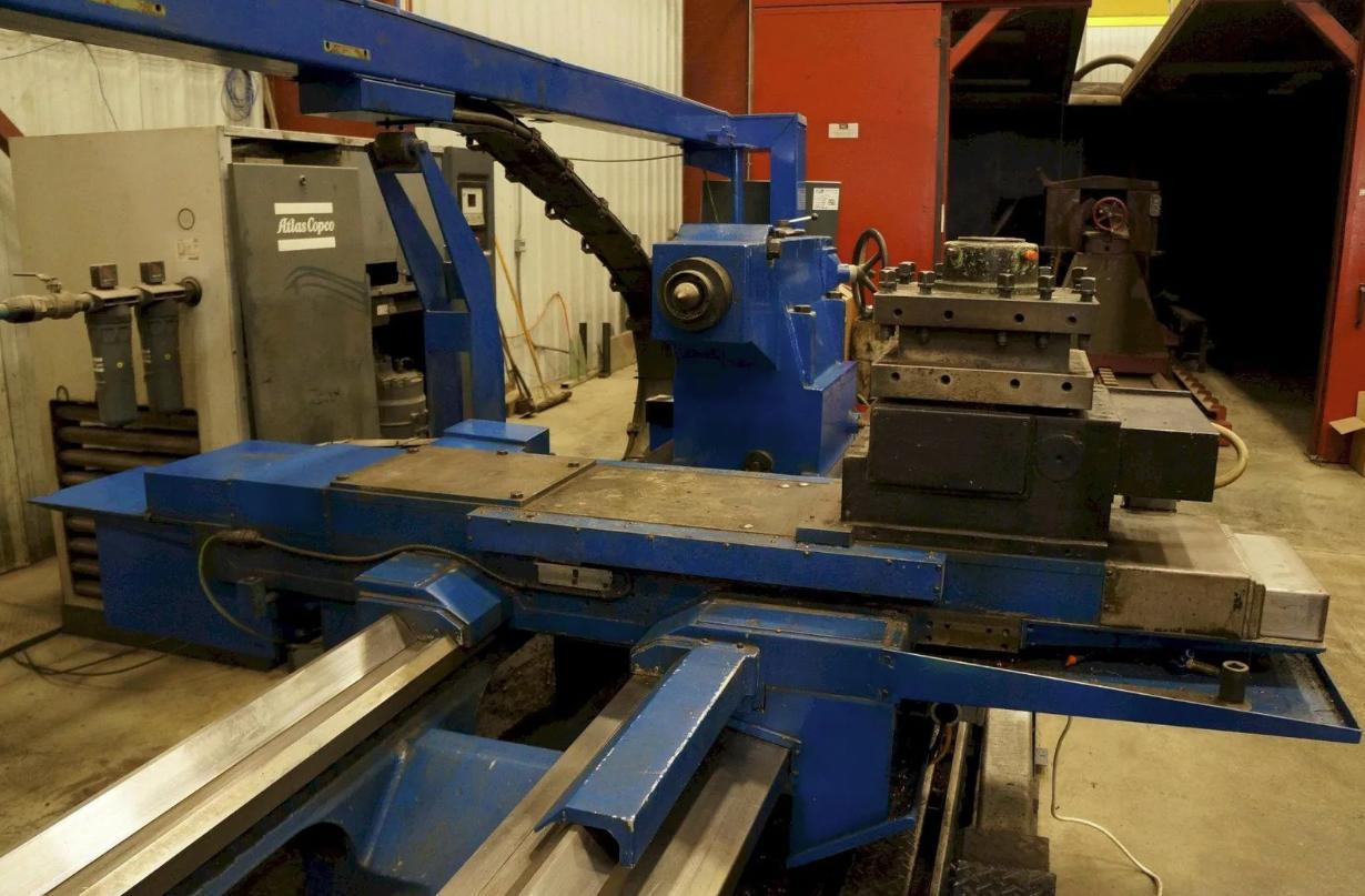 Okuma #LH55-N, CNC lathe, 43" swing, 4.13" bore, 4-jaw chuck, 157" centers, 1200 RPM, 49 HP, Fanuc 0i-TD - Image 4