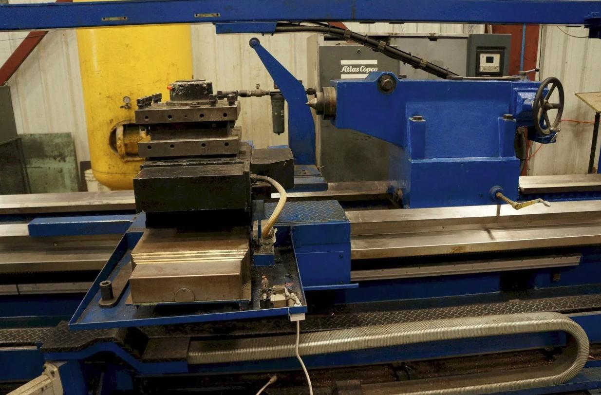 Okuma #LH55-N, CNC lathe, 43" swing, 4.13" bore, 4-jaw chuck, 157" centers, 1200 RPM, 49 HP, Fanuc 0i-TD - Image 6