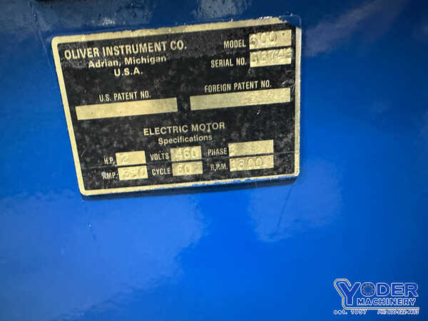 1/2" to 3" Oliver #600, drill grinder, 28" drill length, 9' x 2" x 5" grinding wheel, air hydraulic infeed - Image 6