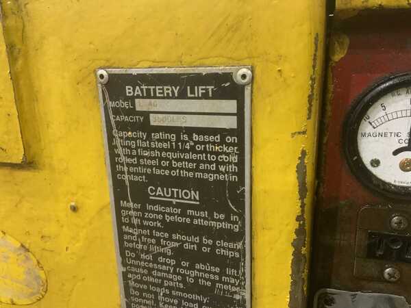 Magnalift #LB4G, 3500 lb. lifting magnet, built-in charger, 20" base length, 7" base width - Image 3