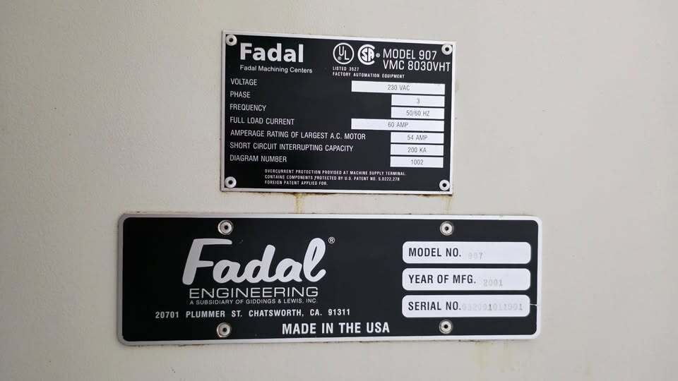 Fadal #VMC-8030 VHT, 4-Axis Vertical CNC Machining Center, 80" X, 30" Y, 30" Z, 30 HP, 10,000 RPM, 21 - Image 9