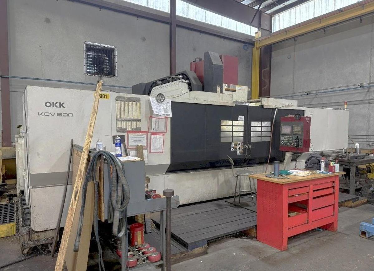OKK #KCV800, Vertical CNC Machining Center, 120" X, 33.8" Y, 28.3" Z, 130" x 32" table, 40 HP, 12000 RPM, 40 - Image 1