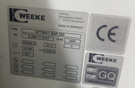 Weeke #Optimat-BHP-200, Woodworking CNC Router, 31 KW, 230/460 Volt, 3PH, 2005 - Image 3