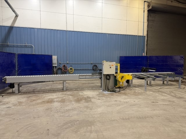 StraPak #SQ-800, Automatic Arch Strapping Machine, 15" x 18' Cameron belt driven roller infeed conveyor, PLC - Image 3