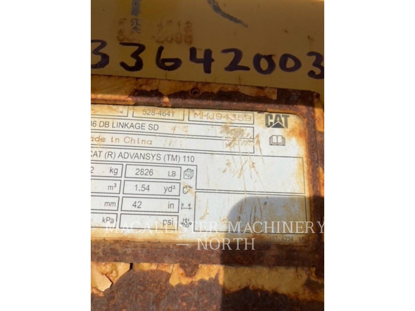 Caterpillar Work Tools (Serialized) DB 42" SDBKT, Bucket, S/N: MHJ94359, 2019 - Image 5