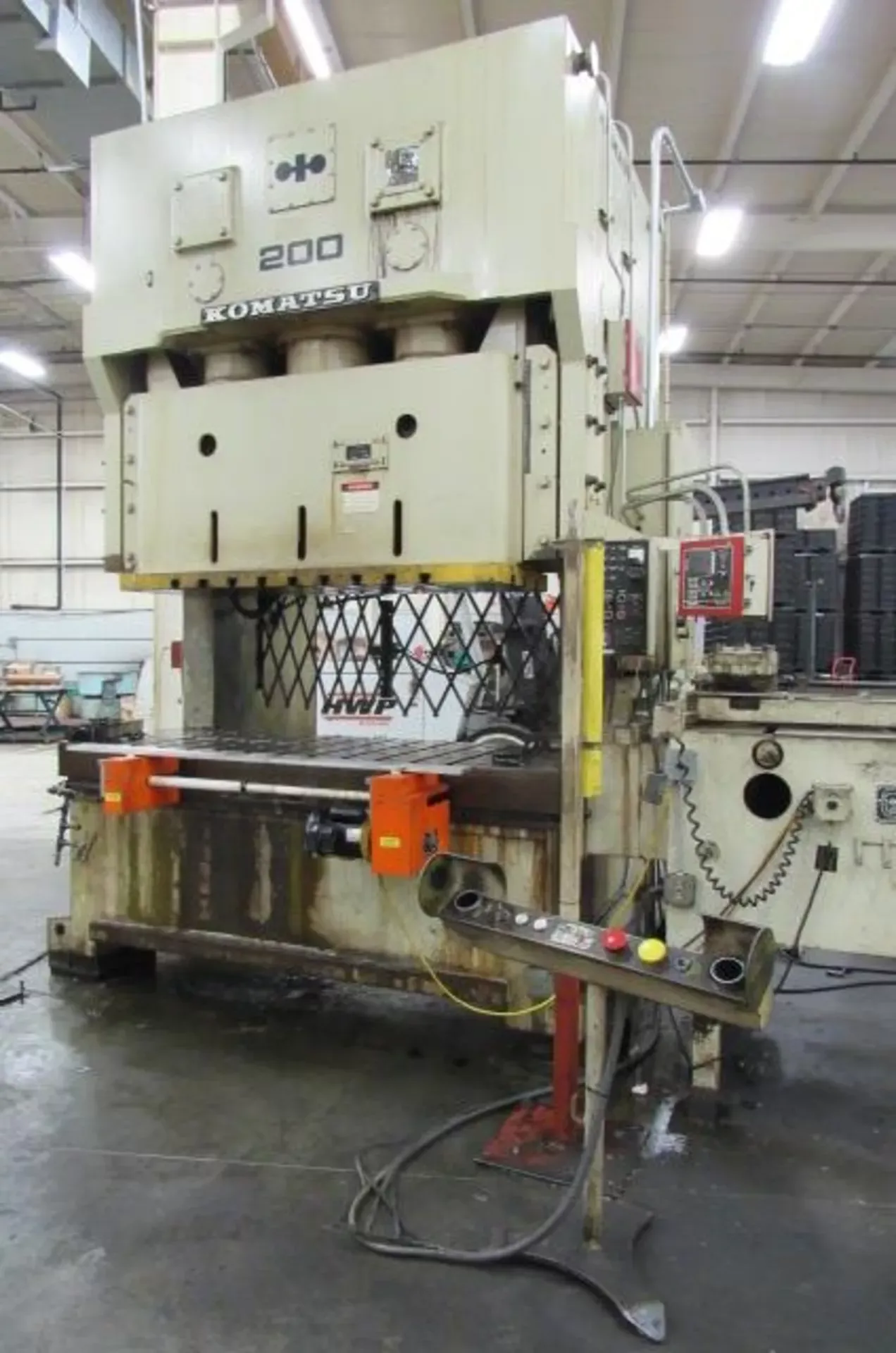 220 Ton, Komatsu #OBW-200-2, Gap Frame Double Crank Press, 9.84" stroke, 19.69" shut height, 94.49" x 35.4" - Image 3