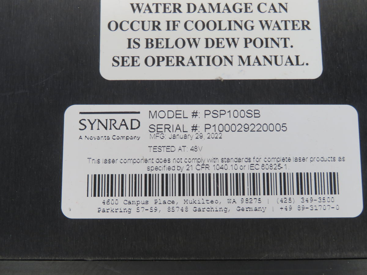 Synrad #PSP100SB, Pulsed CO2 Laser, 100-390Watt, 2.5mm beam - Image 6