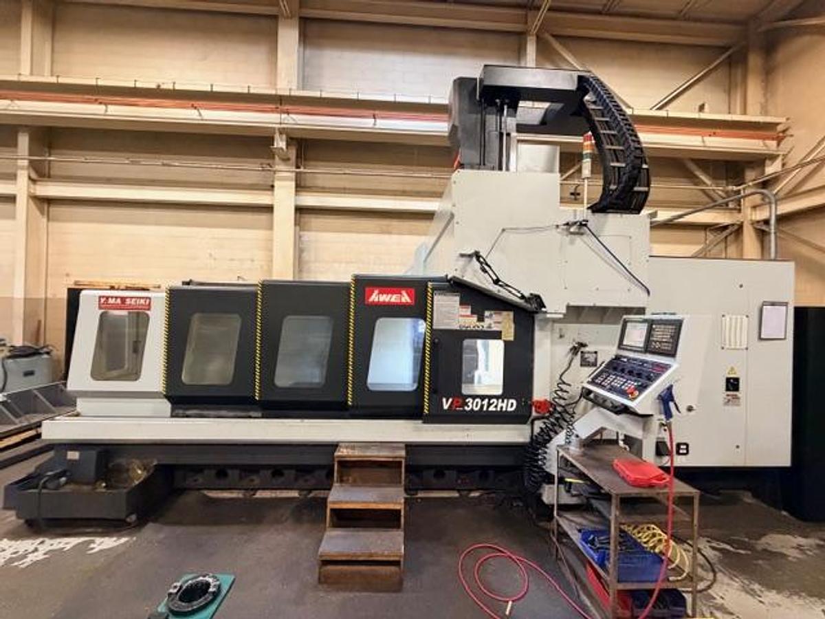 Awea #VP-3012HD, CNC Bridgemill, 118" x47.3" x30" trvls, 35 HP, 6000 RPM, 51.5" centers, 32 automatic tool - Image 1