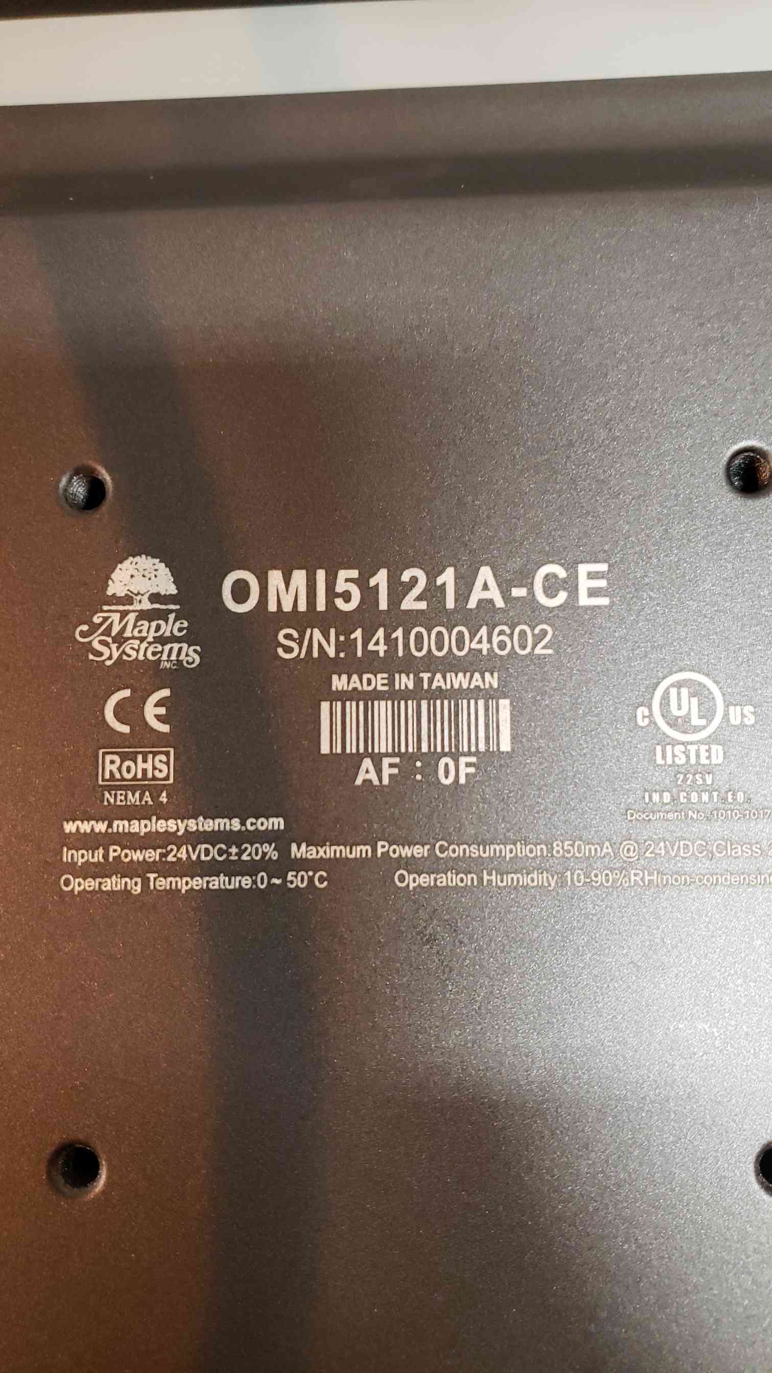 Maple Systems #OMI5121A, Generator Touch Screen Controller - Image 3