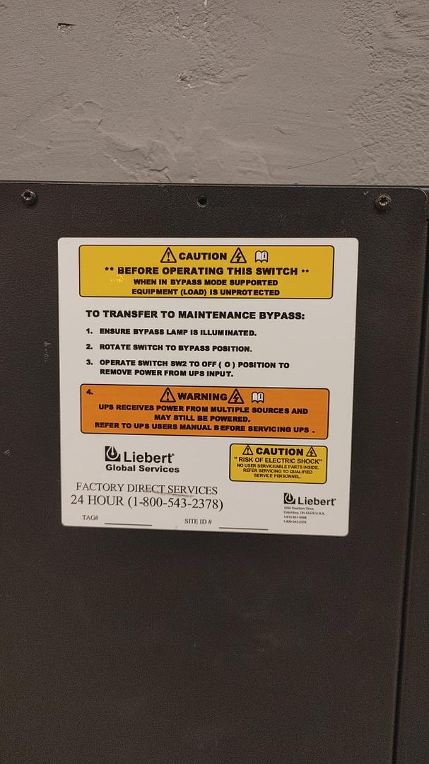 125 Amp. Liebert #NMBHW81, Bypass Switch - Image 5