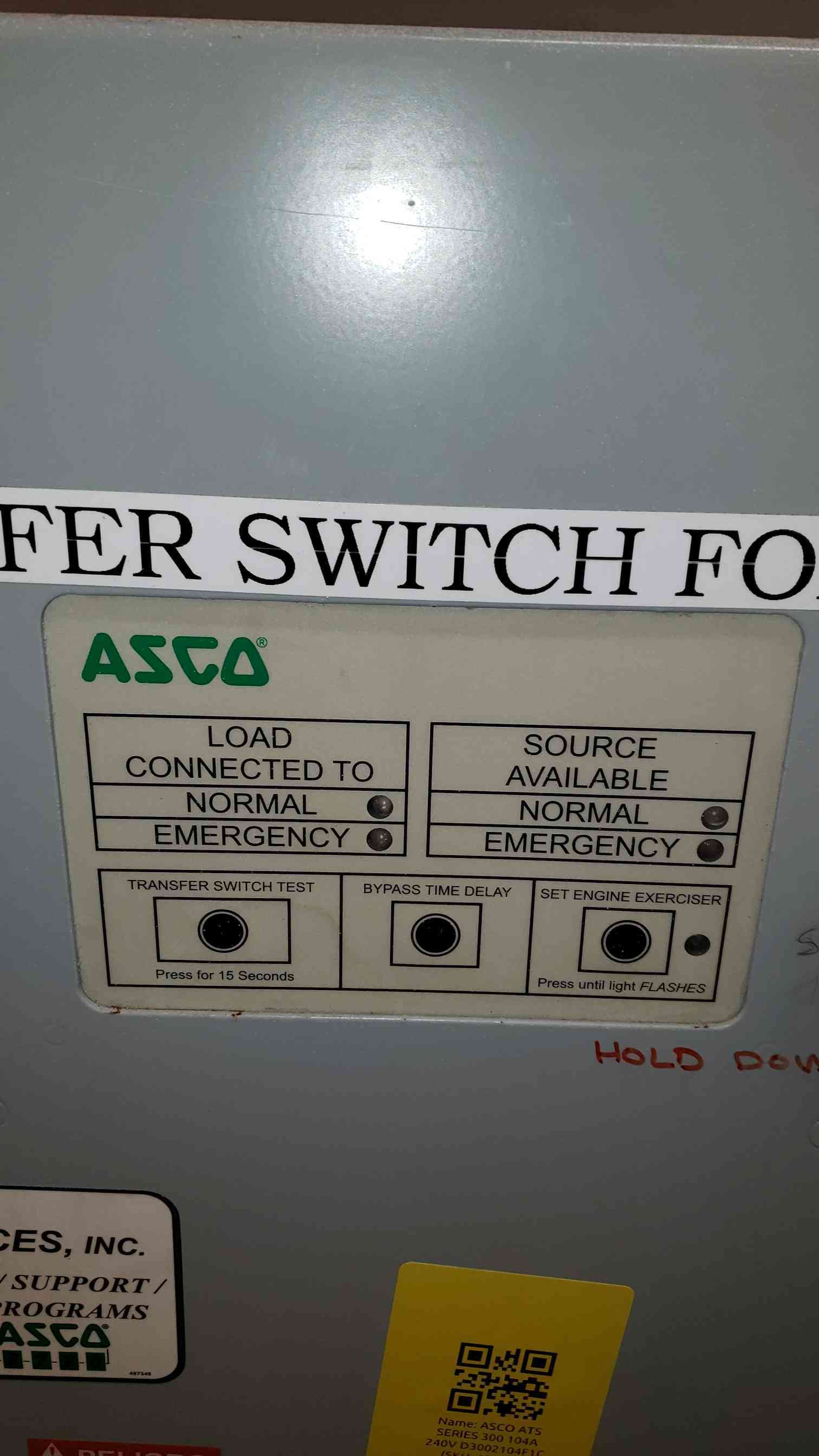 100 Amp. ASCO #D3002104F1C, Series 300 Automatic Transfer Switch, 1PH, 240 Volts - Image 2